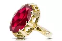 Or jaune 14 carats Rubis Anneau Vintage vrc134y
